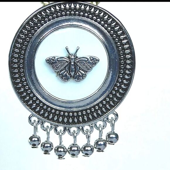 Lia Sophia "SOUVENIR" Fringed Pendant/Slide M-O-P, NWT Chain Is Not Included - Picture 5 of 6